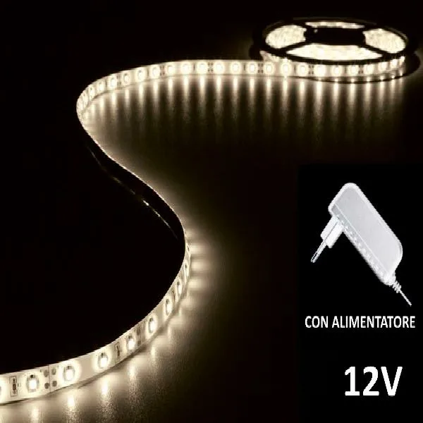 Outdoor warm white LED strip with power supply - 180 LEDs - 3 m - Image 1