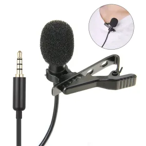 Lavalier Condenser Microphone with 3.5mm Jack, Shielded Cable and Detachable Clip