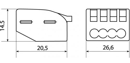5-way electrical terminal block with spring levers