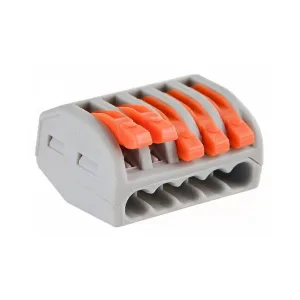 5-Way Electrical Terminal Block with Spring Levers