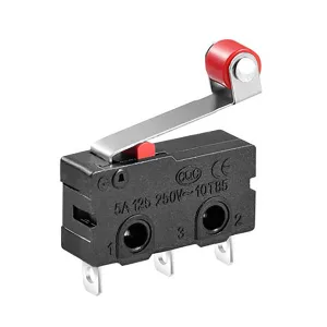 SPDT lever microswitch 250V 5A momentary – 3 pins 1NO+1NC
