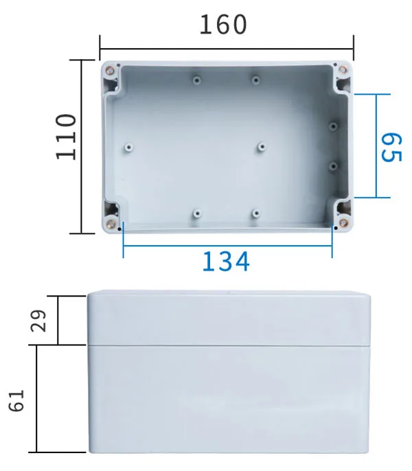 Contenitore plastico IP65 in ABS 160x110x90 mm