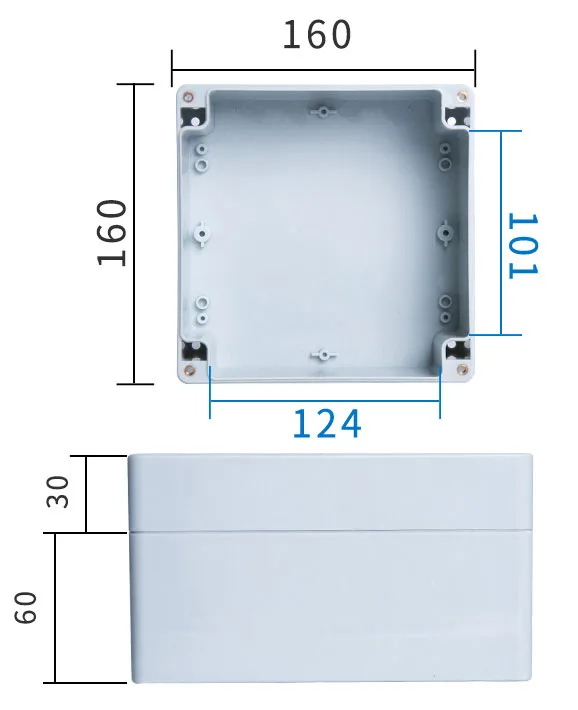 Contenitore plastico IP65 in ABS 160x160x90 mm