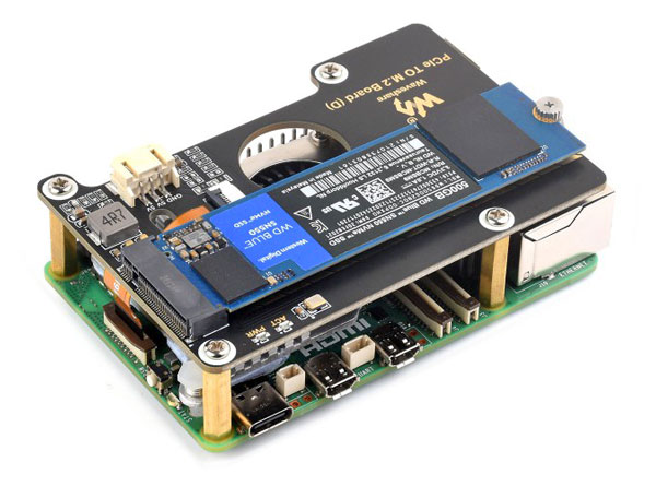 NVMe M.2 SSD adapter module for Raspberry Pi 5
