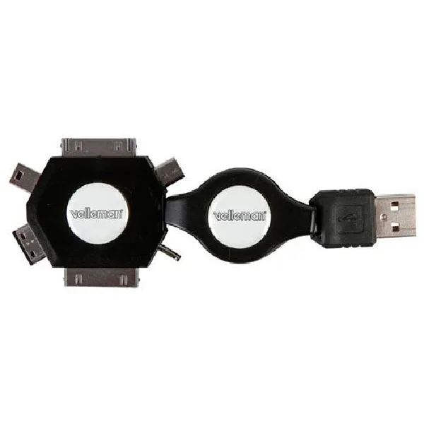 6-in-1 retractable USB cable - Image 1