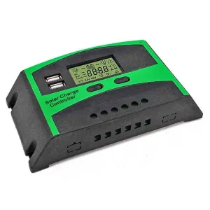 PWM Solar Charge Controller 12/24V 30A with LCD Display and USB