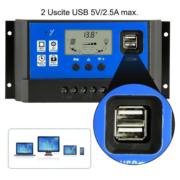 Solar Charge Controller 50 A with USB Outputs - Image 7