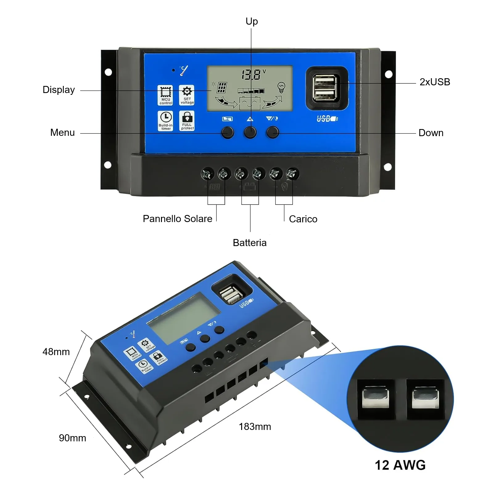 Solar Charge Controller 50 A with USB Outputs - Image 4