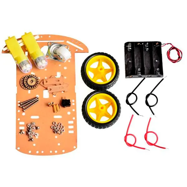 Robot Chassis Set with Wheels, Motors and Battery Holder - Image 1