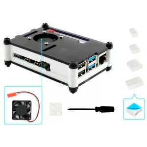 Case set for Raspberry Pi 4, with heatsinks and fan