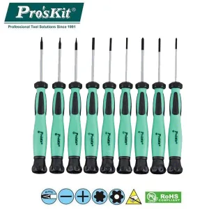 Set of Antistatic Precision Screwdrivers with Blackened Tip