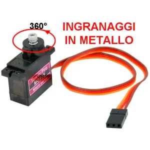 Mini servo motor 1.8kg/cm metal gears 360°