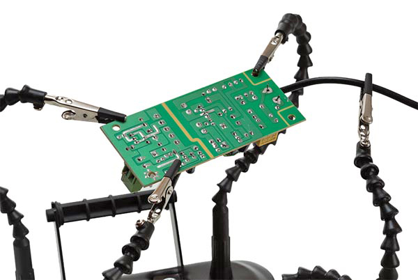Four flexible arms with crocodile clips