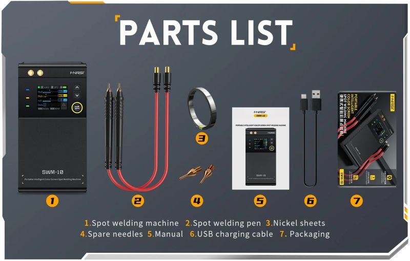 Portable spot welder with colour screen and 5000mAh battery