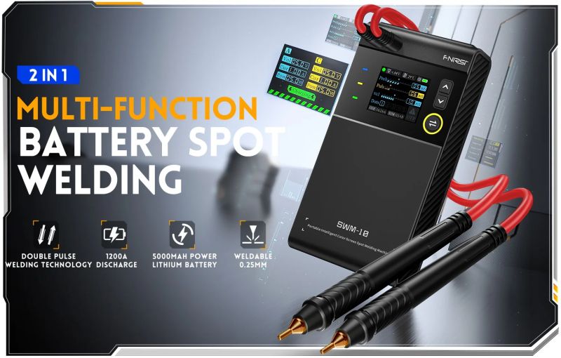 Portable spot welder with colour screen and 5000mAh battery