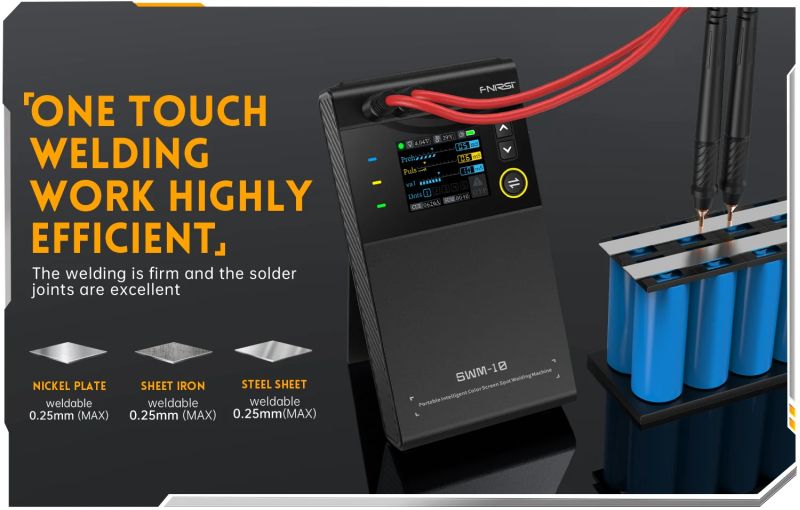 Portable spot welder with colour screen and 5000mAh battery