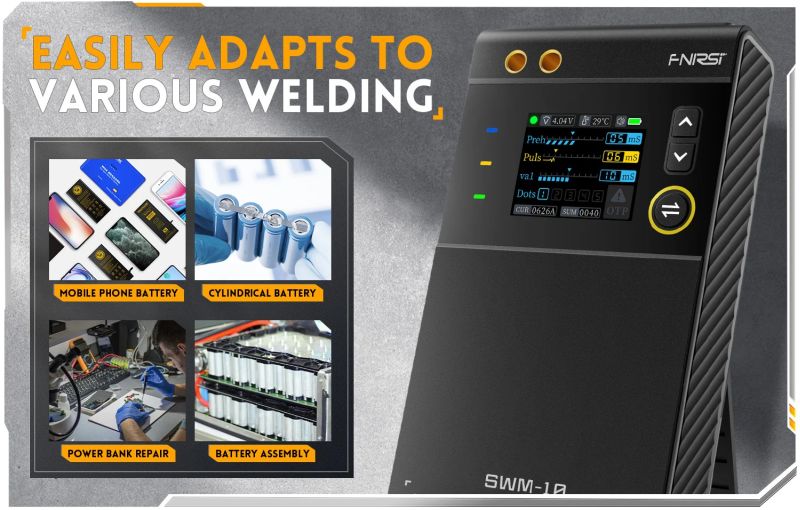 Portable spot welder with colour screen and 5000mAh battery