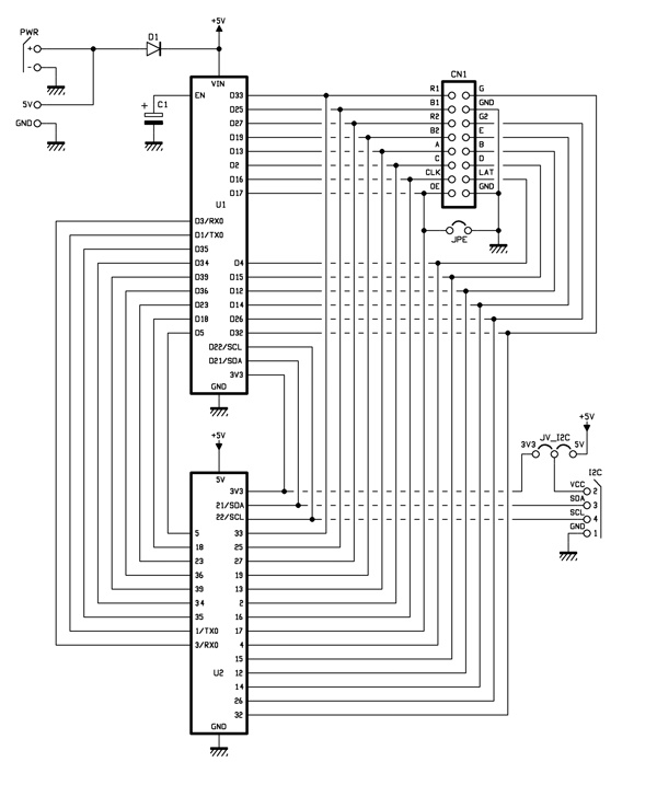wiring diagram for LED matrix board
