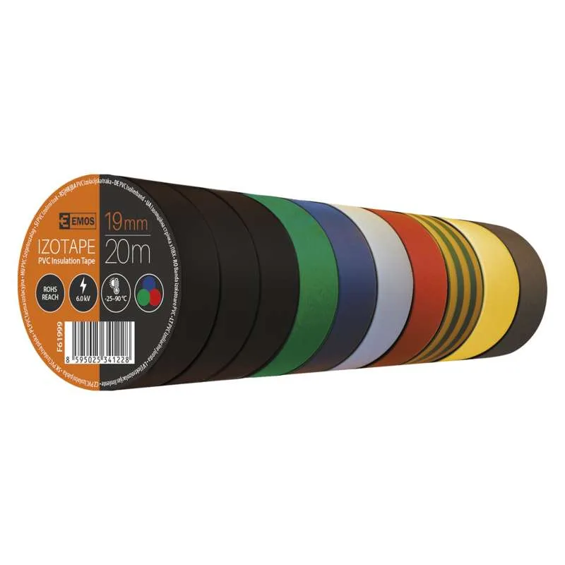 Set of 10 Rolls of Insulating Tape 20 meters - 19 mm - Image 1