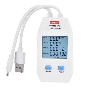 Dual USB Tester for Checking Voltage, Current and Charging of Chargers, Power Banks and USB Cables