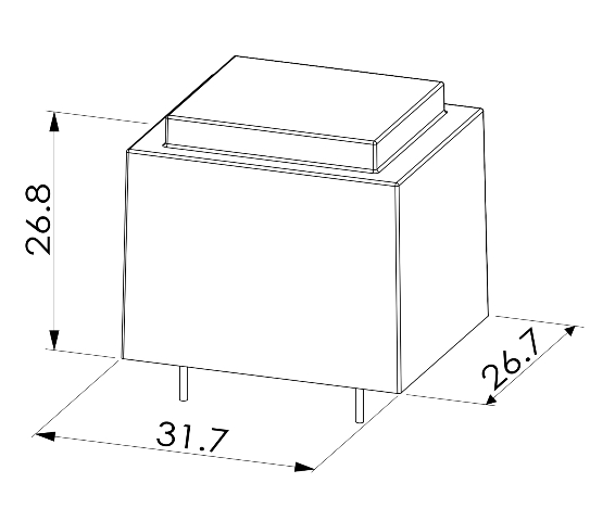 Encapsulated transformer for PCB mounting