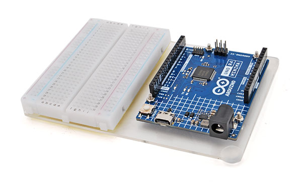 Universal acrylic mount for Arduino Uno and 400-point breadboard