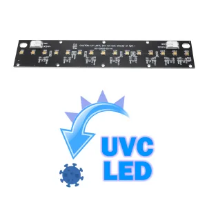 Aluminium bar with 15 UVC LEDs
