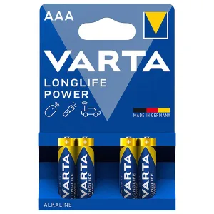 Blister Pack of 4 Varta AAA Alkaline Batteries