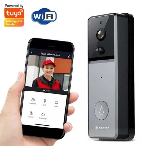 Wi-Fi Video Doorbell with Tuya App, Night Vision, Motion Sensor and Indoor Chime Included