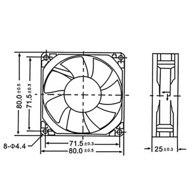 12 Vdc Fan 80x80x25 mm - Image 4