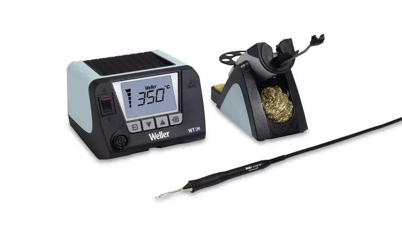 WT1010M digital micro-soldering kit with 350°C display control unit, active-tip iron and safety stand with metal sponge