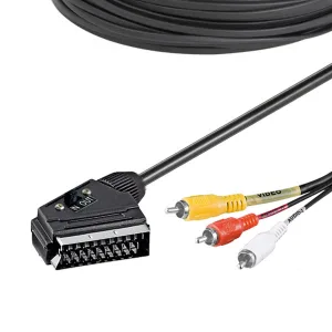 Scart to composite RCA video adapter cable, IN/OUT selector
