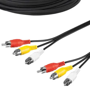 Audio/Video Cable 3+3 RCA Male – 5 metres