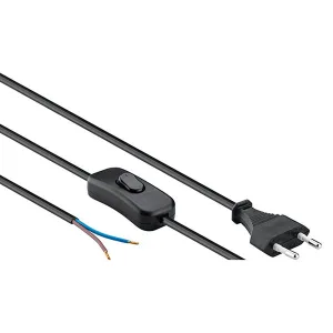 Euro Plug Power Cord - Bare Ends 2x0.75 - 1.5 metres