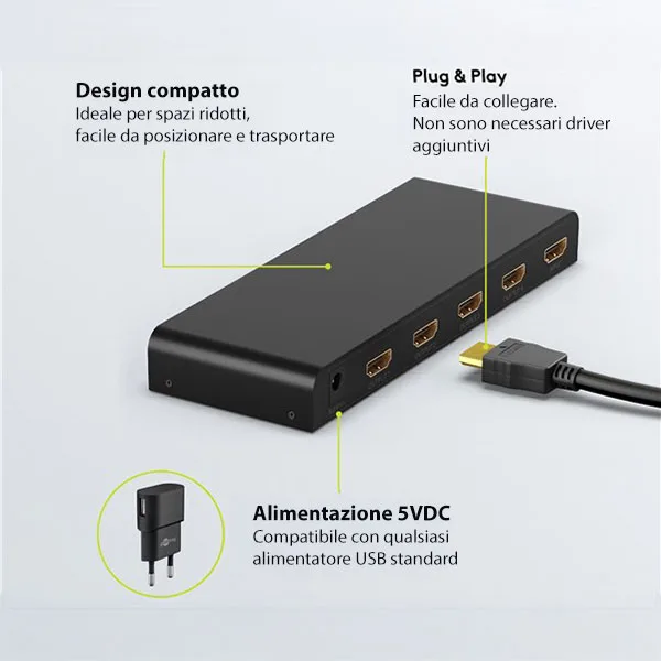 HDMI Splitter 1 Input 4 Outputs โ 4K @ 30 Hz - Image 7