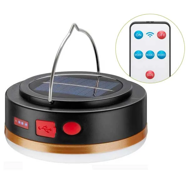 Solar LED Camping Lantern with Power Bank and IR Remote Control - Image 1