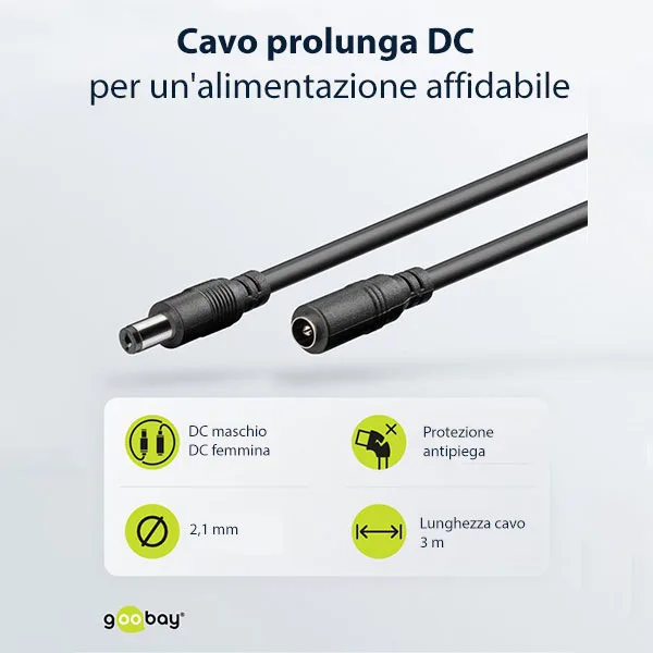 DC Male / DC Female Extension Cable - 3 metres - Image 3