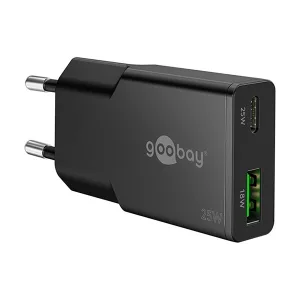 USB-C™ PD 25W charger with USB-A QuickCharge
