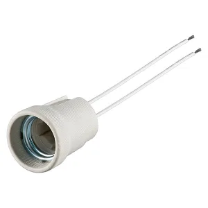 E27 Ceramic Lamp Holder with Pre-assembled Wires, max 100 W/250 V