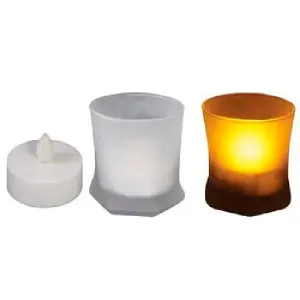 LED Candle in a Frosted Glass