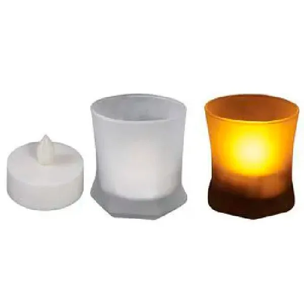 LED Candle in a Frosted Glass - Image 1