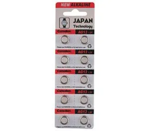 Set of 10 LR44 Alkaline Batteries - 1.5 V