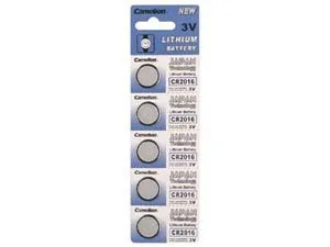 Set of 5 CR2016 Lithium Batteries - 3 V