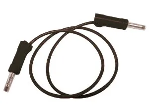 Black test lead with banana plugs - 50 cm