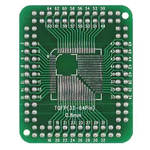 TQFP32 to TQFP100 pin adapter PCB