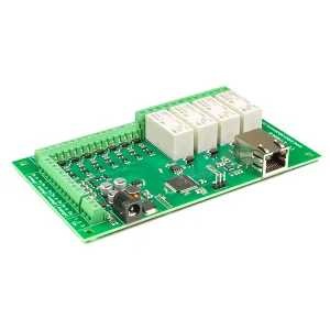 Ethernet Board with 4 x 16 A Relays, 8 Digital I/Os and 4 Analogue Inputs
