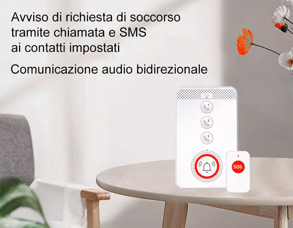 4G SOS alarm system for the elderly with quick-dial calls, SMS alerts and voice command