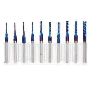 Tungsten Carbide End Mill Set, 10 Pieces, 1/8"