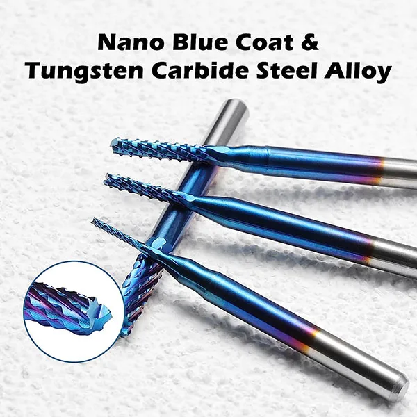 Tungsten Carbide End Mill Set, 10 Pieces, 1/8" - Image 3