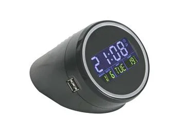 4-Port USB Hub with Built-In Digital Clock - Image 1